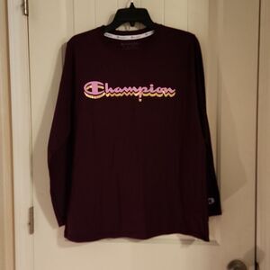 Champion Maroon Long Sleeve Tee